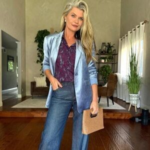 Cabi Jaden Jacket medium velvet azure blue blazer #4876